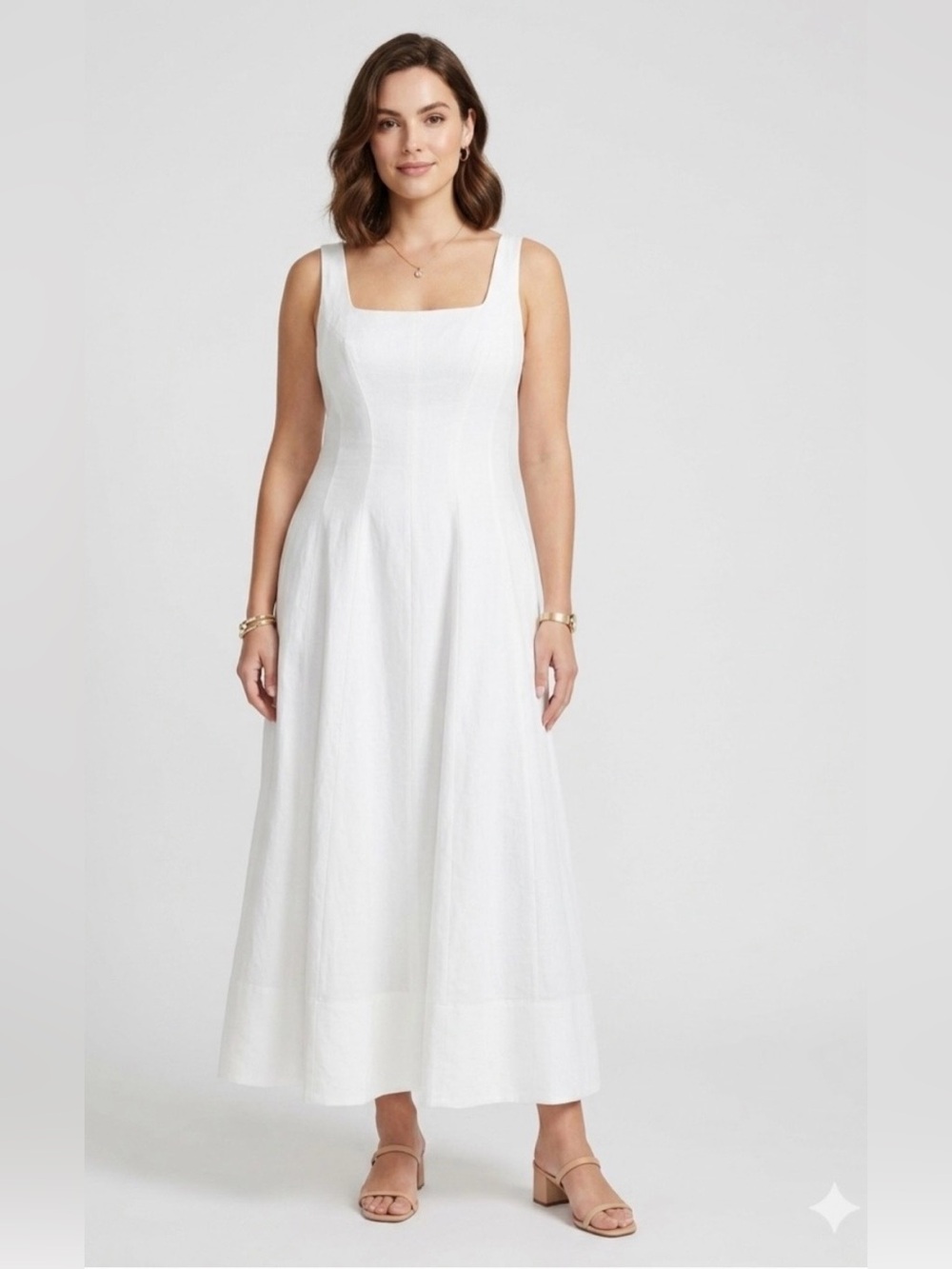 Lilly Pulitzer White Dress with Gold Logo Detail